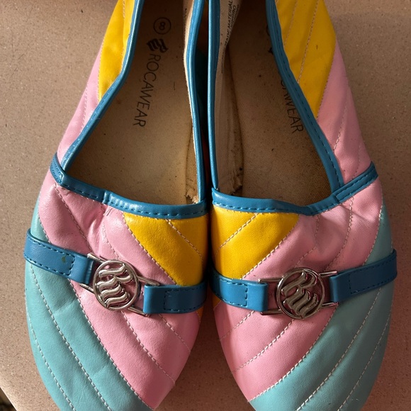 Rocawear Shoes - Rocawear Quilted Pastel Colorblock Ballet Flats - Pink/Yellow/Blue/Teal